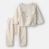 Baby 2-Piece Lamb Fleece Long-Sleeve Top & Pant Set - Cream 7 Baby 2-Piece Lamb Fleece Long-Sleeve Top & Pant Set - Cream