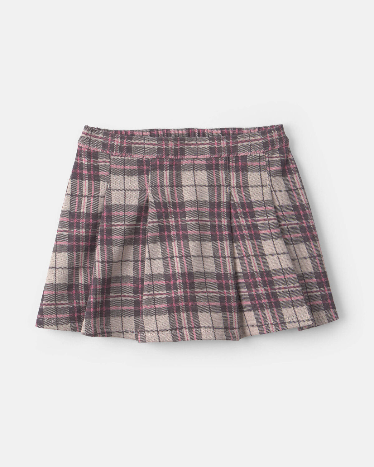 Toddler Girl 2-Piece 'Good Day' Plaid Fleece Sweatshirt & Skirt Set - Cream/Burgundy 2 Toddler Girl 2-Piece 'Good Day' Plaid Fleece Sweatshirt & Skirt Set - Cream/Burgundy
