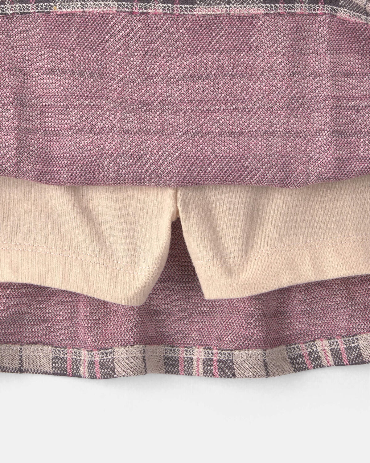 Toddler Girl 2-Piece 'Good Day' Plaid Fleece Sweatshirt & Skirt Set - Cream/Burgundy 3 Toddler Girl 2-Piece 'Good Day' Plaid Fleece Sweatshirt & Skirt Set - Cream/Burgundy