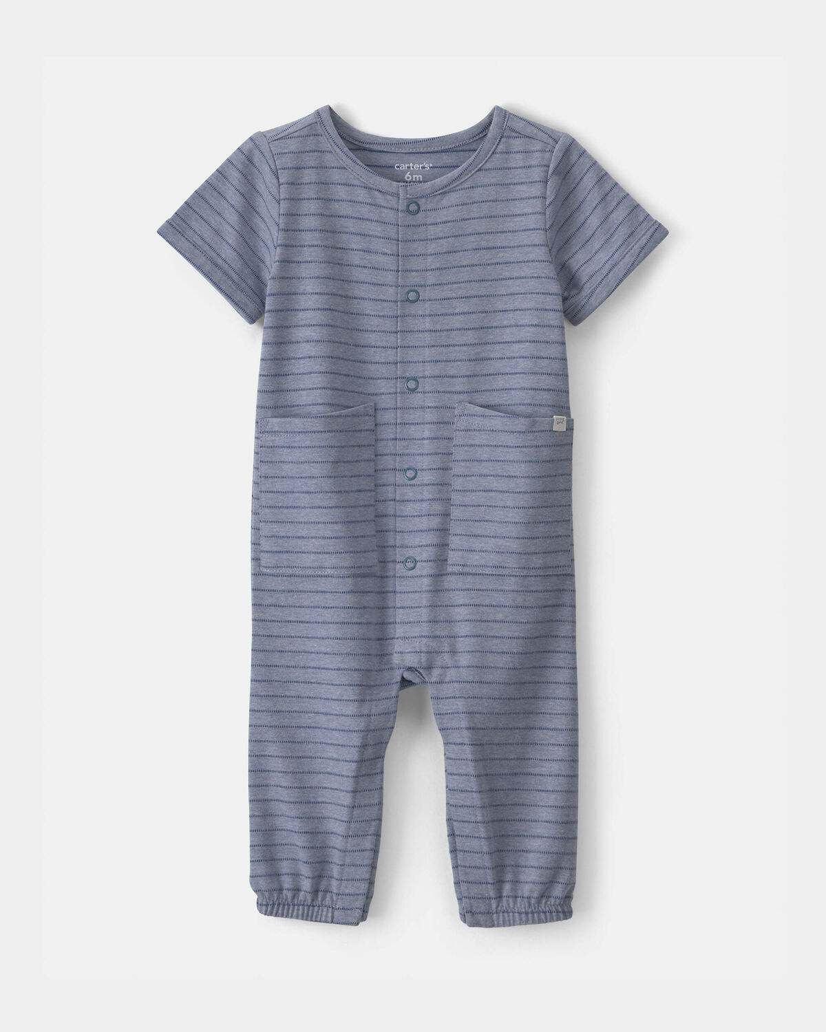 Baby Boy Striped Jumpsuit - Blue 1 Baby Boy Striped Jumpsuit - Blue