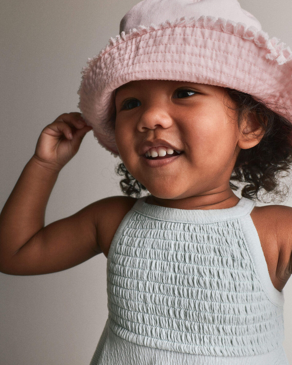 Toddler Girl Bucket Hat - Light Pink