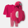Baby 3-Piece Apple Halloween Long-Sleeve Costume - Red