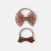 Baby Girl 2-Pack Gingham Bow Headwraps - Brown
