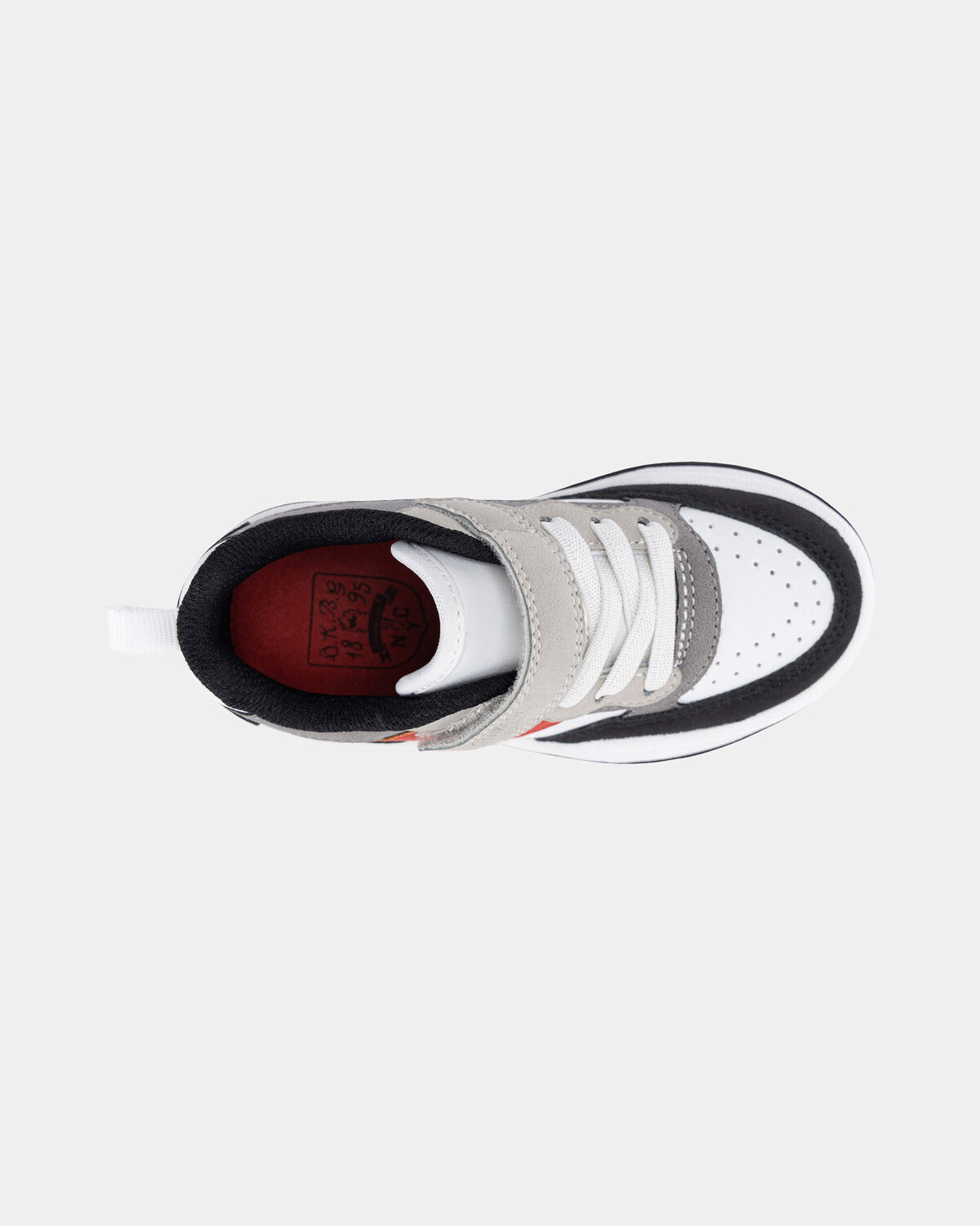 Toddler Boy Color Block Sneakers - Grey/Red 4 Toddler Boy Color Block Sneakers - Grey/Red