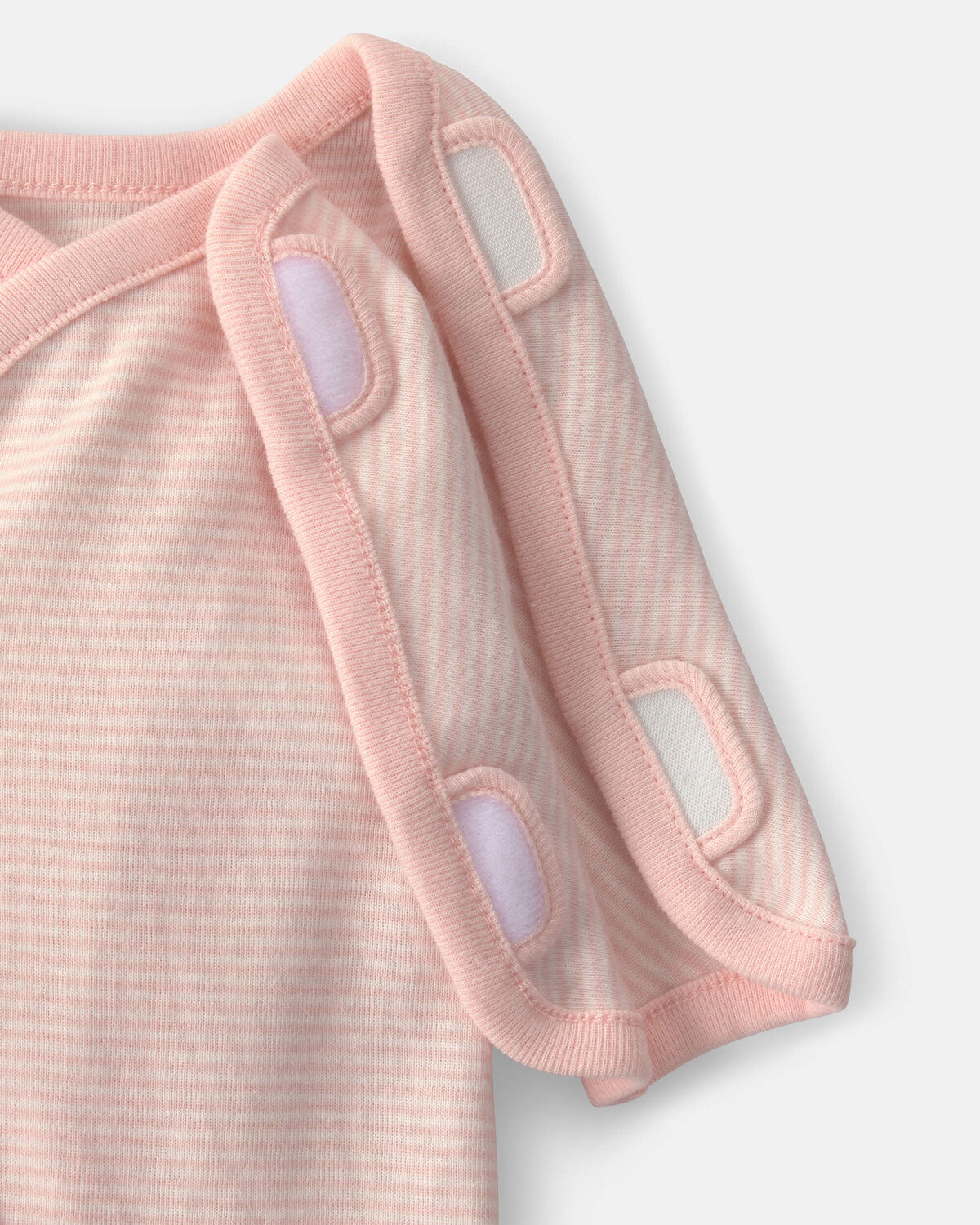 Baby Girl Striped 100% Cotton Sleep & Play Pajama - Pink 2 Baby Girl Striped 100% Cotton Sleep & Play Pajama - Pink