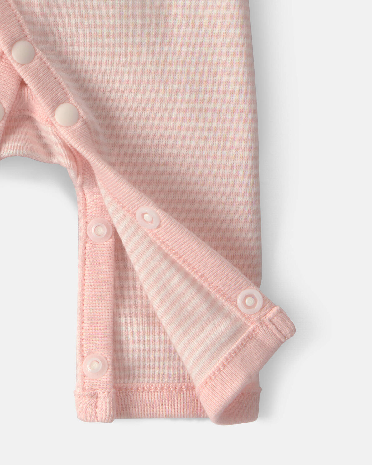 Baby Girl Striped 100% Cotton Sleep & Play Pajama - Pink 3 Baby Girl Striped 100% Cotton Sleep & Play Pajama - Pink