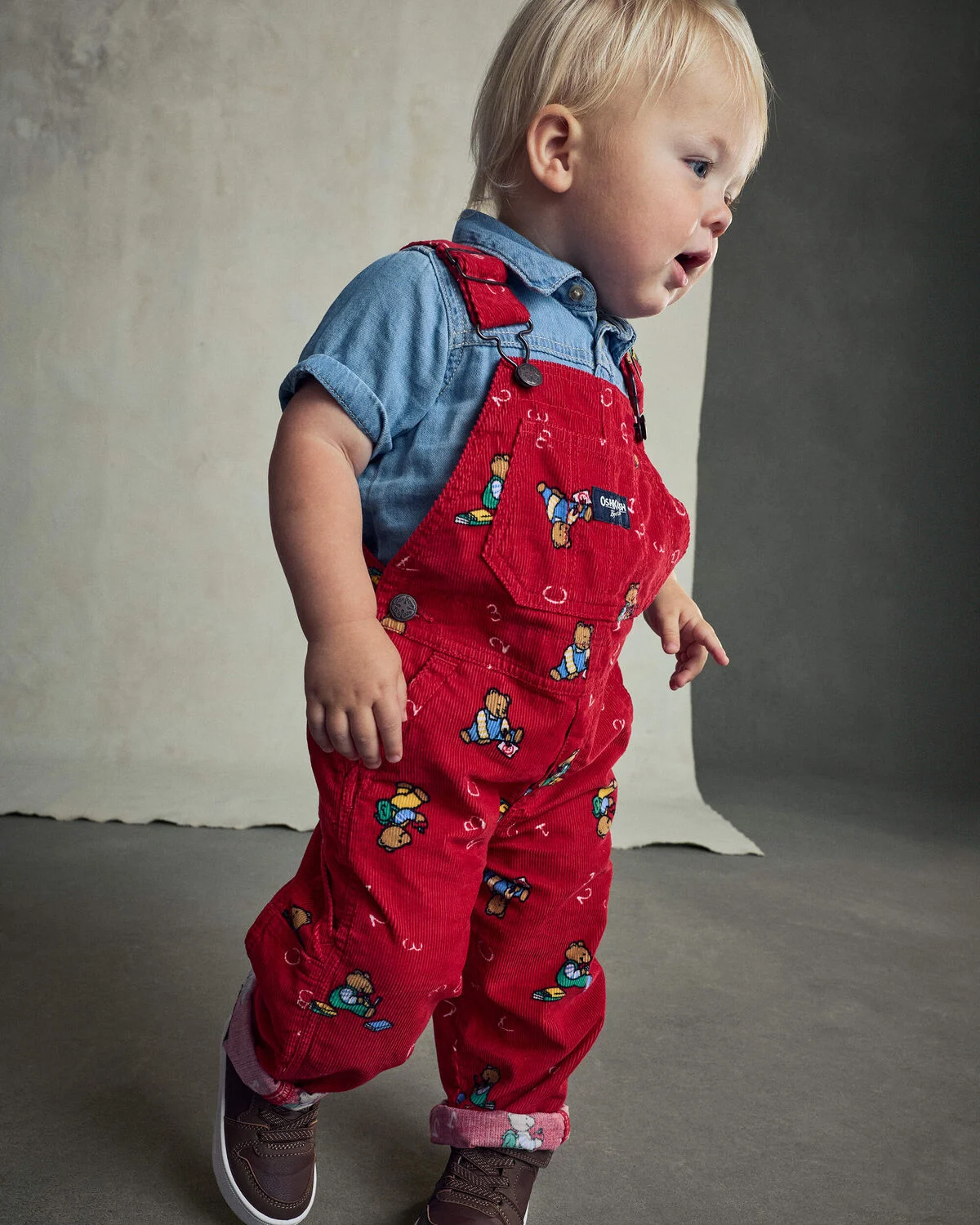 Baby Bear Corduroy Overalls - Red 2 Baby Bear Corduroy Overalls - Red