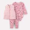 Baby Girl 3-Piece Heart Print Long-Sleeve Layering Set - Pink 12 Baby Girl 3-Piece Heart Print Long-Sleeve Layering Set - Pink
