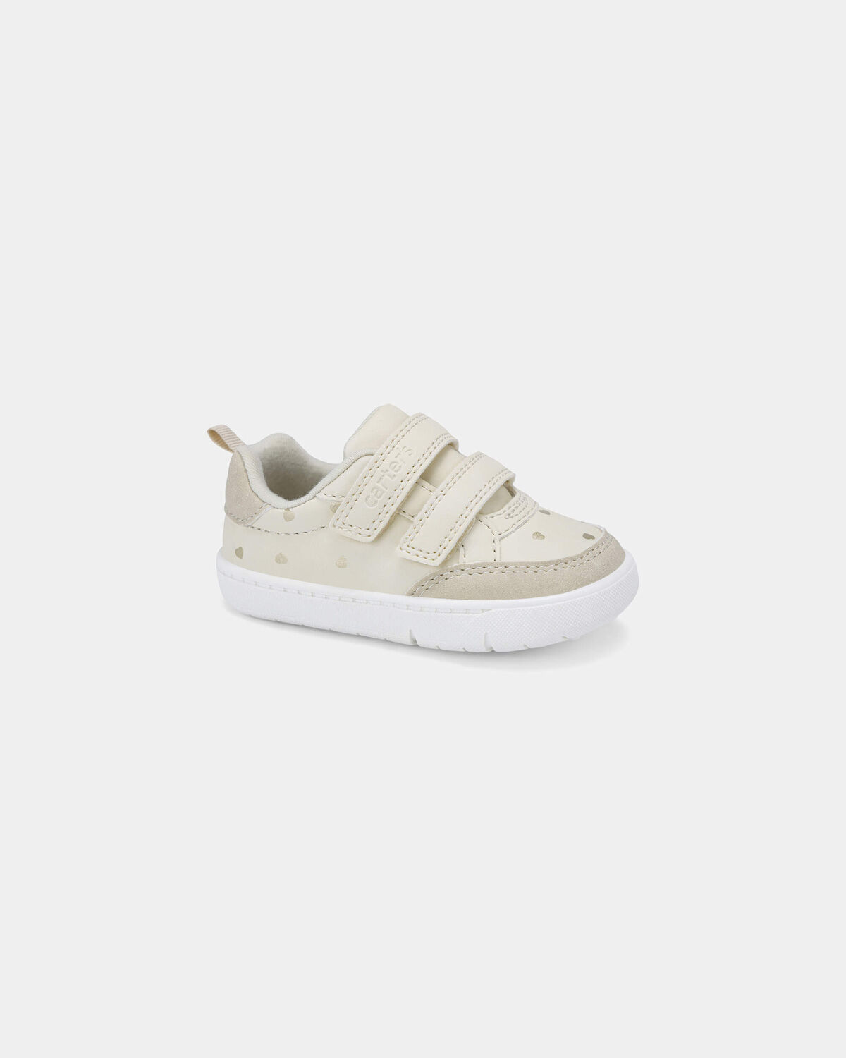 Baby Girl Every Step® First Walker Heart Sneakers - Cream 1 Baby Girl Every Step® First Walker Heart Sneakers - Cream