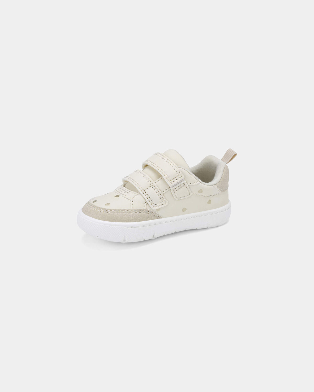 Baby Girl Every Step® First Walker Heart Sneakers - Cream 6 Baby Girl Every Step® First Walker Heart Sneakers - Cream
