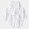 Baby 4-Pack Long-Sleeve Side-Snap Tees - White