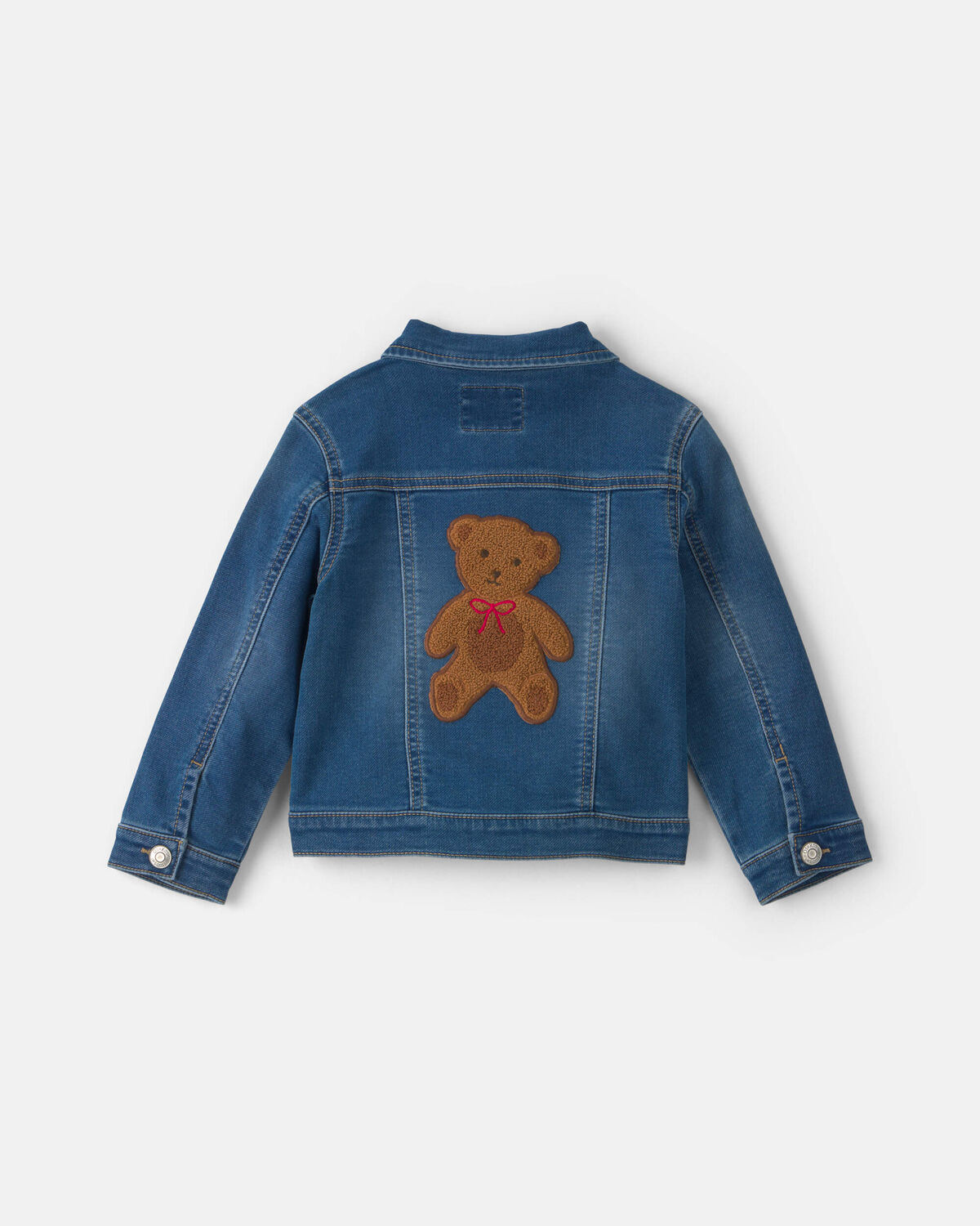 Toddler Girl Bear Denim Jacket - Medium Wash 1 Toddler Girl Bear Denim Jacket - Medium Wash