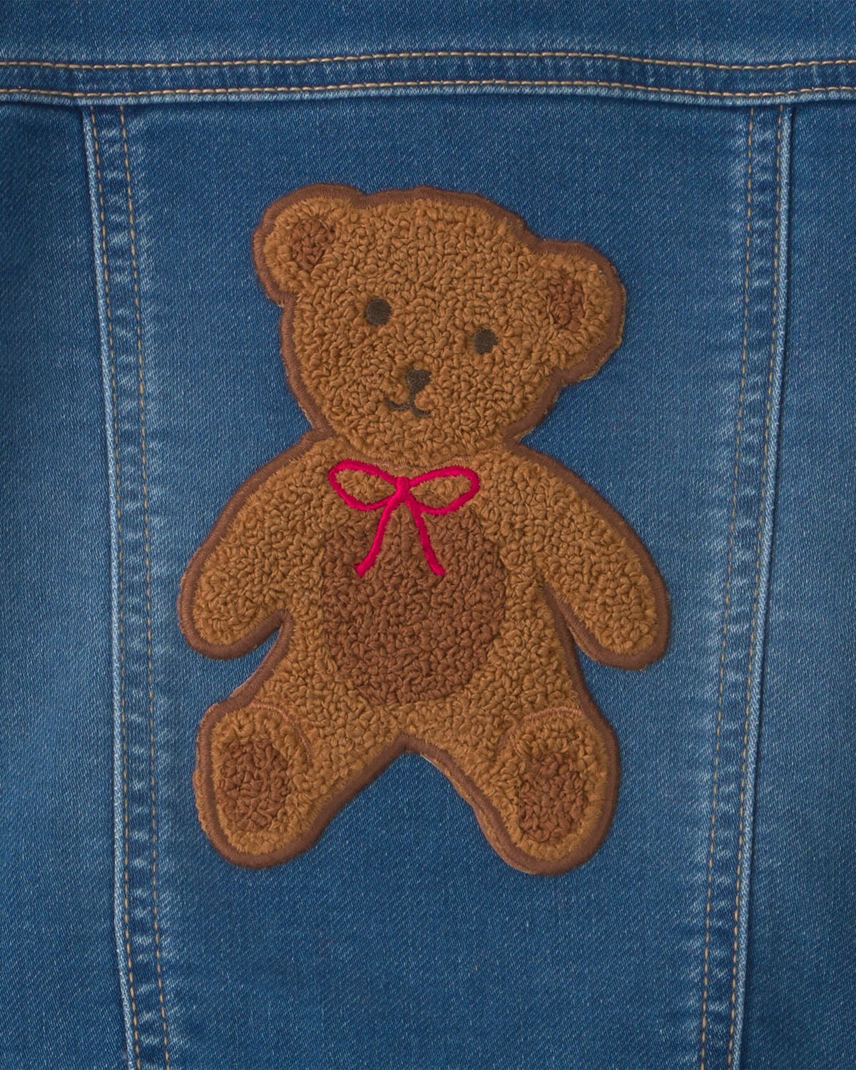Toddler Girl Bear Denim Jacket - Medium Wash 5 Toddler Girl Bear Denim Jacket - Medium Wash