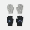 Boys 2-Pack Monster Truck Winter Gloves - Black/Grey