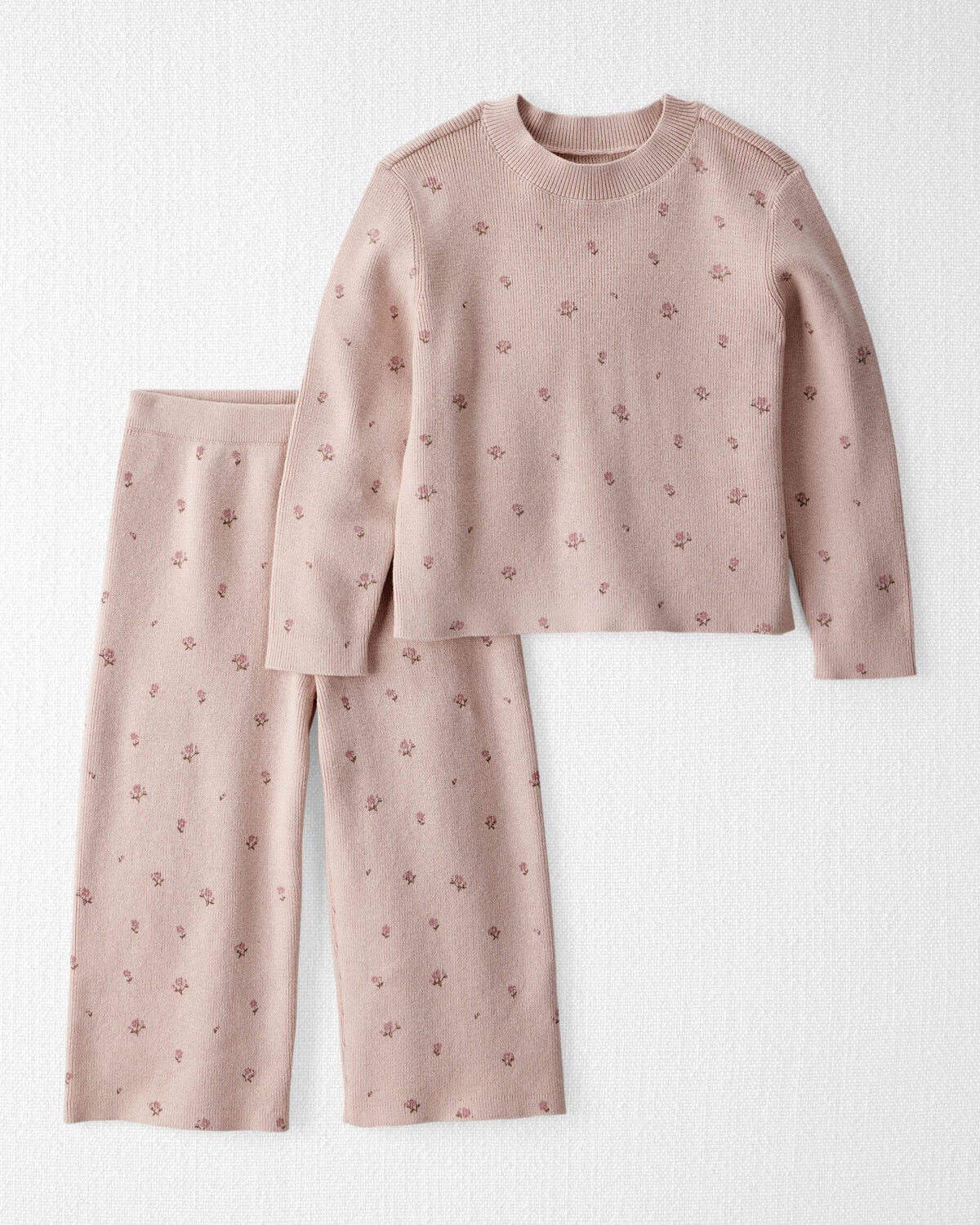 Toddler Girl 2-Piece Organic Cotton Sweater Knit Top & Pant Set 1 Toddler Girl 2-Piece Organic Cotton Sweater Knit Top & Pant Set