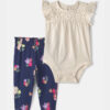 Baby Girl 2-Piece Eyelet Bodysuit & Pant Set