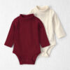 Baby Girl 2-Pack Organic Cotton Ribbed Mock Neck Bodysuits