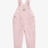 Toddler Knit Denim Hickory Stripe Overalls - Pink