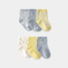 Baby Girl 6-Pack Lemon Striped Socks - Yellow/Grey 3 Baby Girl 6-Pack Lemon Striped Socks - Yellow/Grey