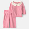 Baby Girl 2-Piece Long-Sleeve Sweater Top & Pant Set - Pink 2 Baby Girl 2-Piece Long-Sleeve Sweater Top & Pant Set - Pink