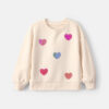 Toddler Girl Sequin Heart French Terry Pullover Sweatshirt - Cream