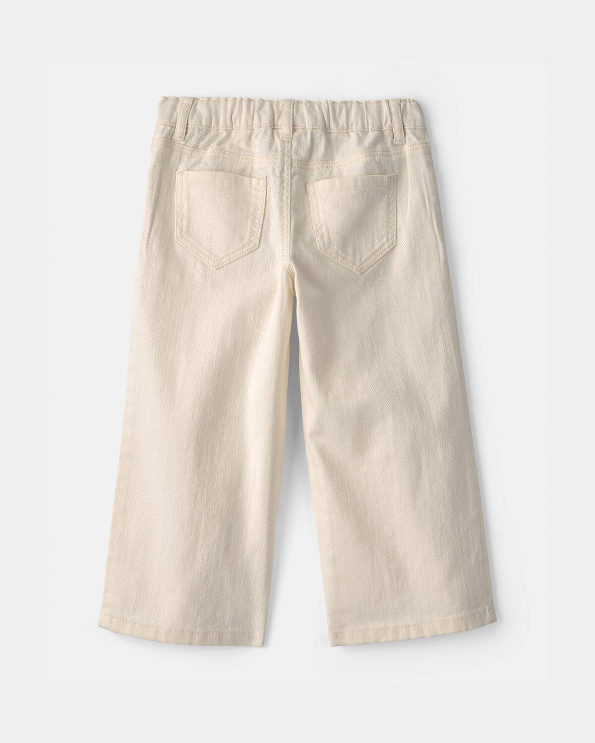 Toddler Girl Floral Twill Pants - Cream 2 Toddler Girl Floral Twill Pants - Cream