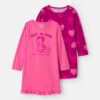 Girls 2-Pack 'Best In Show' Heart Loose Fit Night Gown - Pink 3 Girls 2-Pack 'Best In Show' Heart Loose Fit Night Gown - Pink