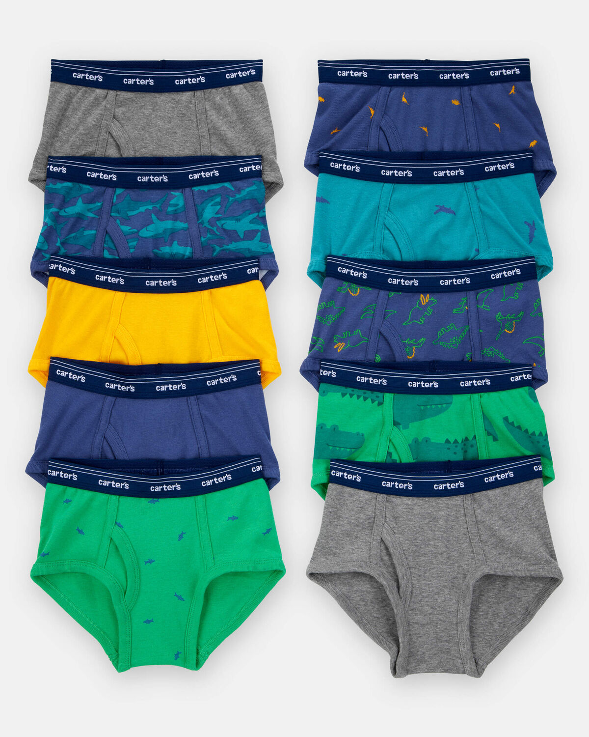 Toddler Boy 10-Pack Dinosaur Print Brief Underwear 1 Toddler Boy 10-Pack Dinosaur Print Brief Underwear