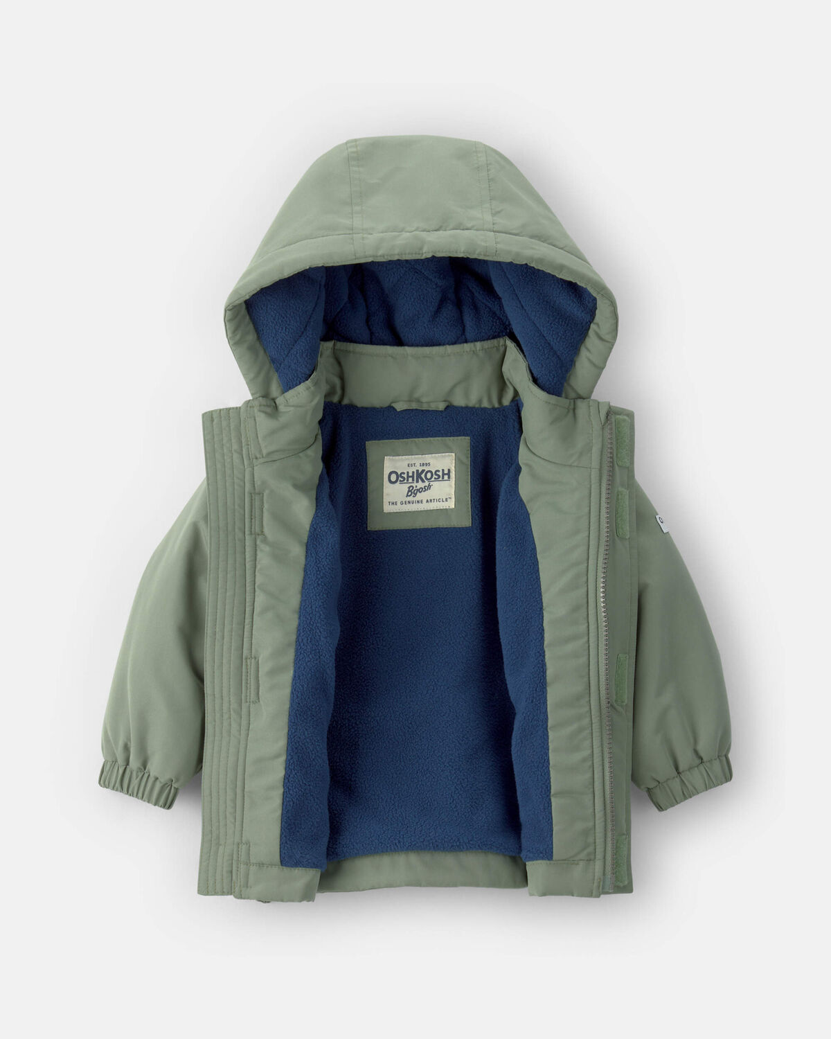 Baby Boy Hooded Midweight Jacket - Green