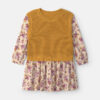 Toddler Girl Floral Long-Sleeve Dress - Yellow/Cream