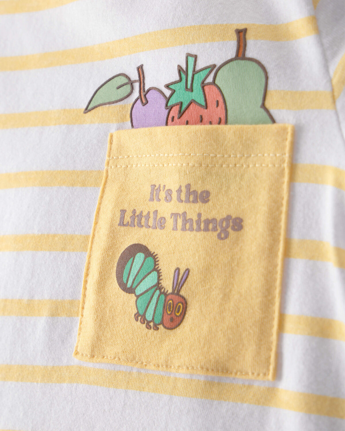 Toddler The Very Hungry Caterpillar™ Striped Pocket Tee - Yellow/White 2 Toddler The Very Hungry Caterpillar™ Striped Pocket Tee - Yellow/White