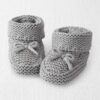 Baby Organic Cotton Crochet Booties in Gray