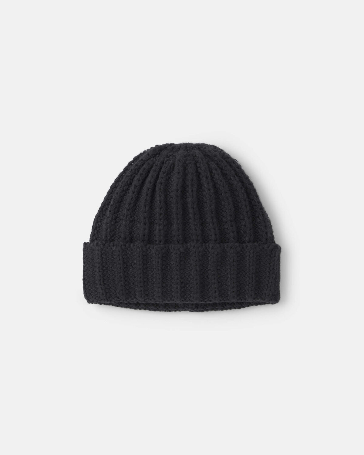Baby Boy Ribbed Beanie - Black 1 Baby Boy Ribbed Beanie - Black