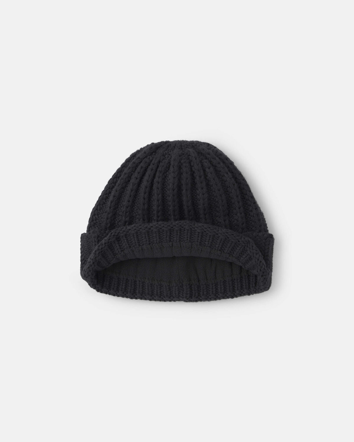 Baby Boy Ribbed Beanie - Black 2 Baby Boy Ribbed Beanie - Black