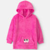 Girls Monster Fleece Loose Fit Pajama Hoodie - Pink