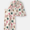 Toddler 2-Piece Christmas Icon Fleece Loose Fit Pajama Set - Cream