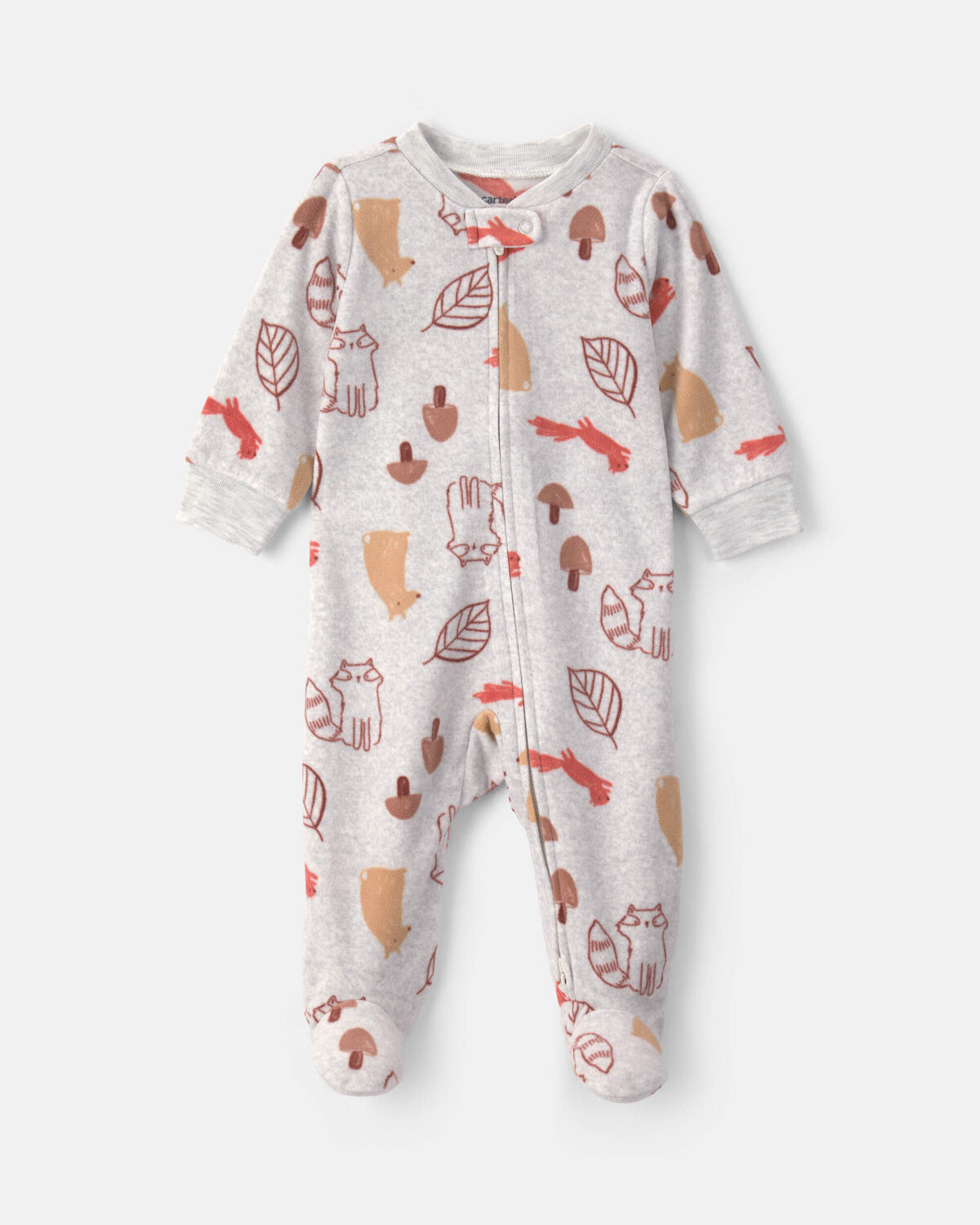Baby Autumn Fleece 2-Way Zip Sleep & Play Pajamas - Grey 1 Baby Autumn Fleece 2-Way Zip Sleep & Play Pajamas - Grey