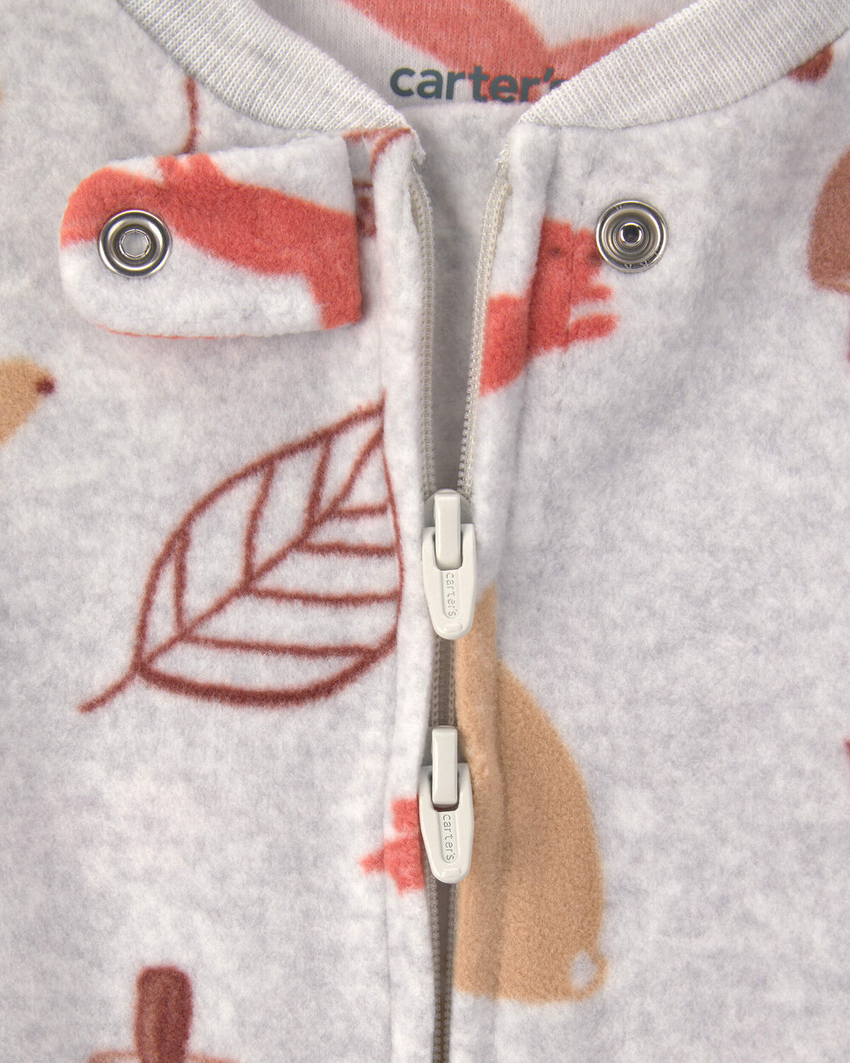 Baby Autumn Fleece 2-Way Zip Sleep & Play Pajamas - Grey 3 Baby Autumn Fleece 2-Way Zip Sleep & Play Pajamas - Grey