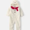 Baby Snowman Fleece Long-Sleeve Jumpsuit - Cream 8 Baby Snowman Fleece Long-Sleeve Jumpsuit - Cream