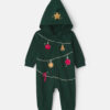 Baby Christmas Tree French Terry Long-Sleeve Jumpsuit - Green