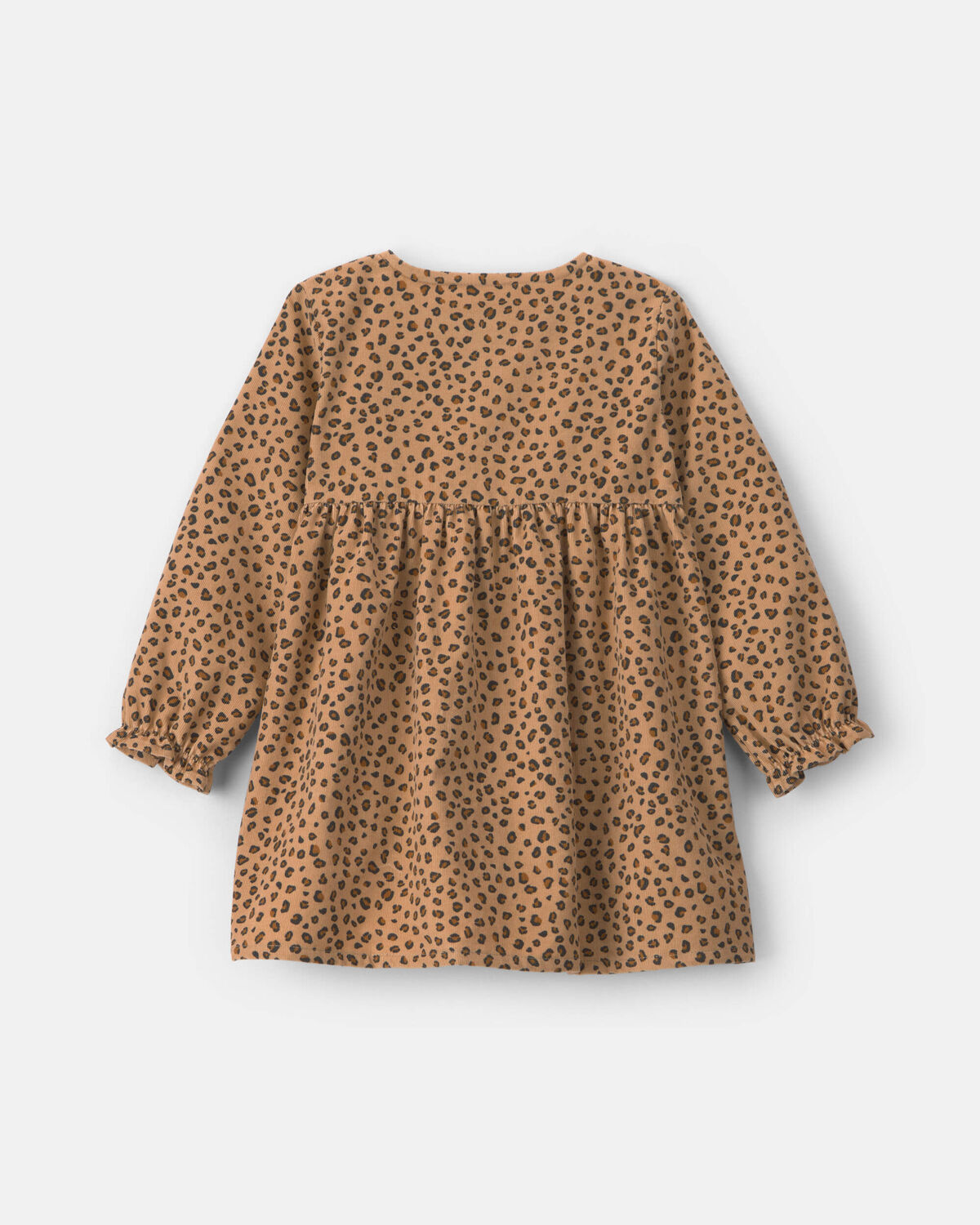 Toddler Girl Leopard Corduroy Long-Sleeve Dress - Brown 2 Toddler Girl Leopard Corduroy Long-Sleeve Dress - Brown