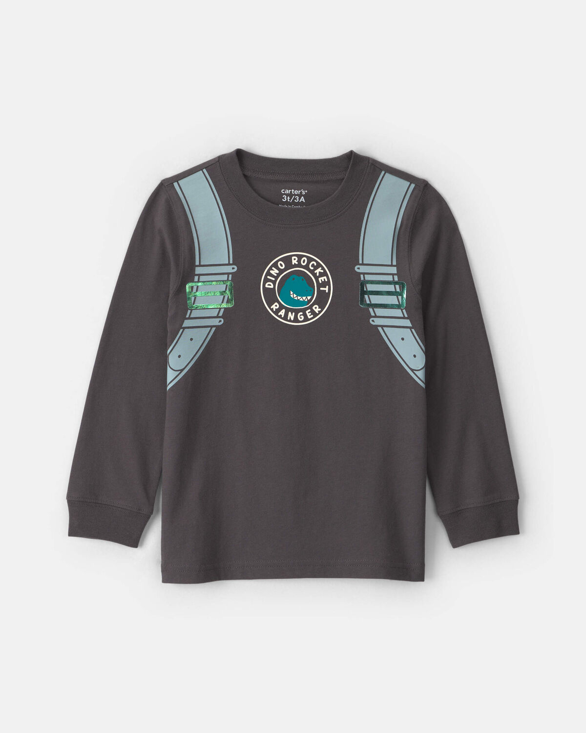 Toddler Boy Dino Jet Pack Long-Sleeve Graphic Tee - Grey 1 Toddler Boy Dino Jet Pack Long-Sleeve Graphic Tee - Grey