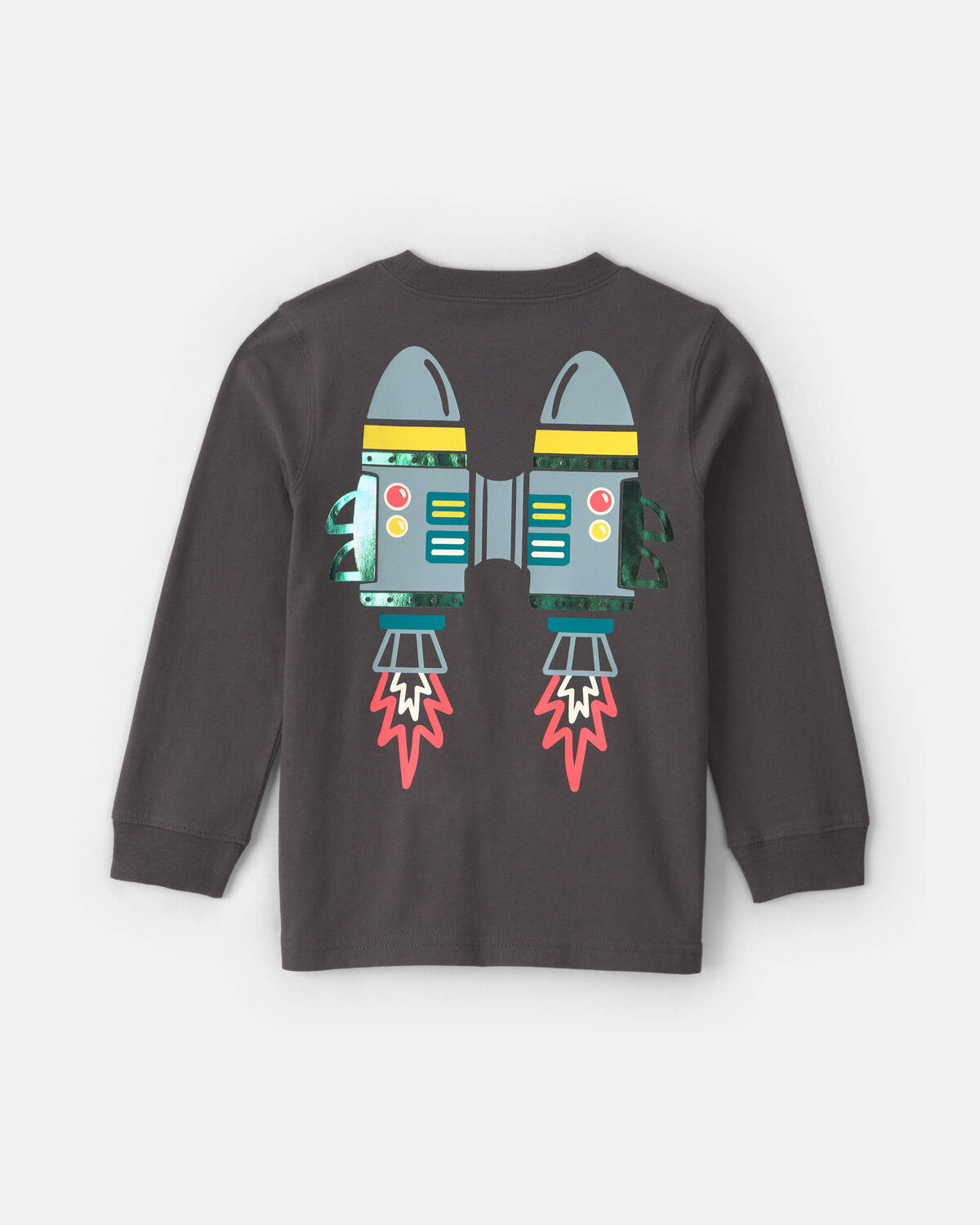 Toddler Boy Dino Jet Pack Long-Sleeve Graphic Tee - Grey 2 Toddler Boy Dino Jet Pack Long-Sleeve Graphic Tee - Grey