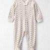 Baby Girl Organic Cotton Sleep & Play Pajamas in Snowflakes