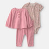 Baby Girl 3-Piece Floral Layering Set - Pink