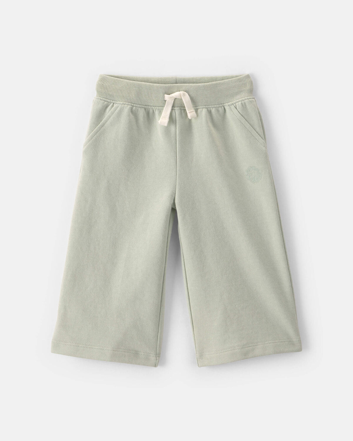 Baby Girl French Terry Drawstring Pants - Green