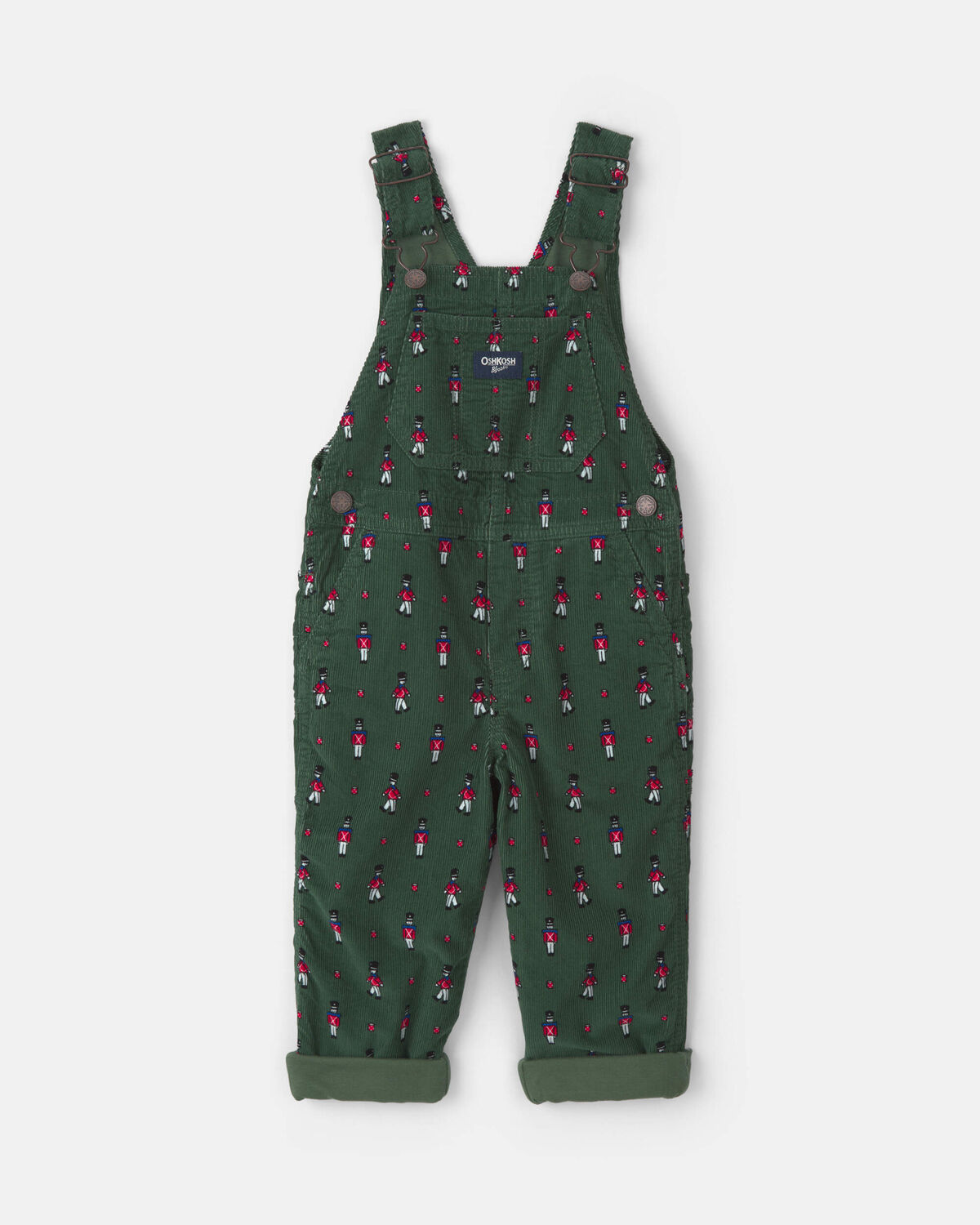 Toddler Boy Nutcracker Corduroy Overalls - Green