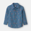 Toddler Boy Snowman Button-Down Shirt - Medium Wash