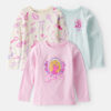 Girls 3-Pack Barbie Long-Sleeve Graphic Tees