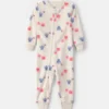 Baby Girl 1-Piece Monster 2-Way Zip DreamPlush Snug Fit Pajama - Cream